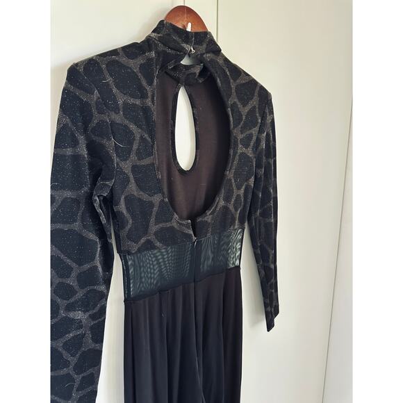 Vintage 90s Cache Jumpsuit Animal Print Size 6 Brown Sexy Open Back Catsuit USA - Picture 6 of 9